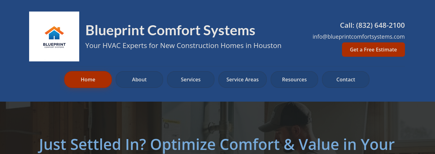 Blueprint Comfort Systems Website