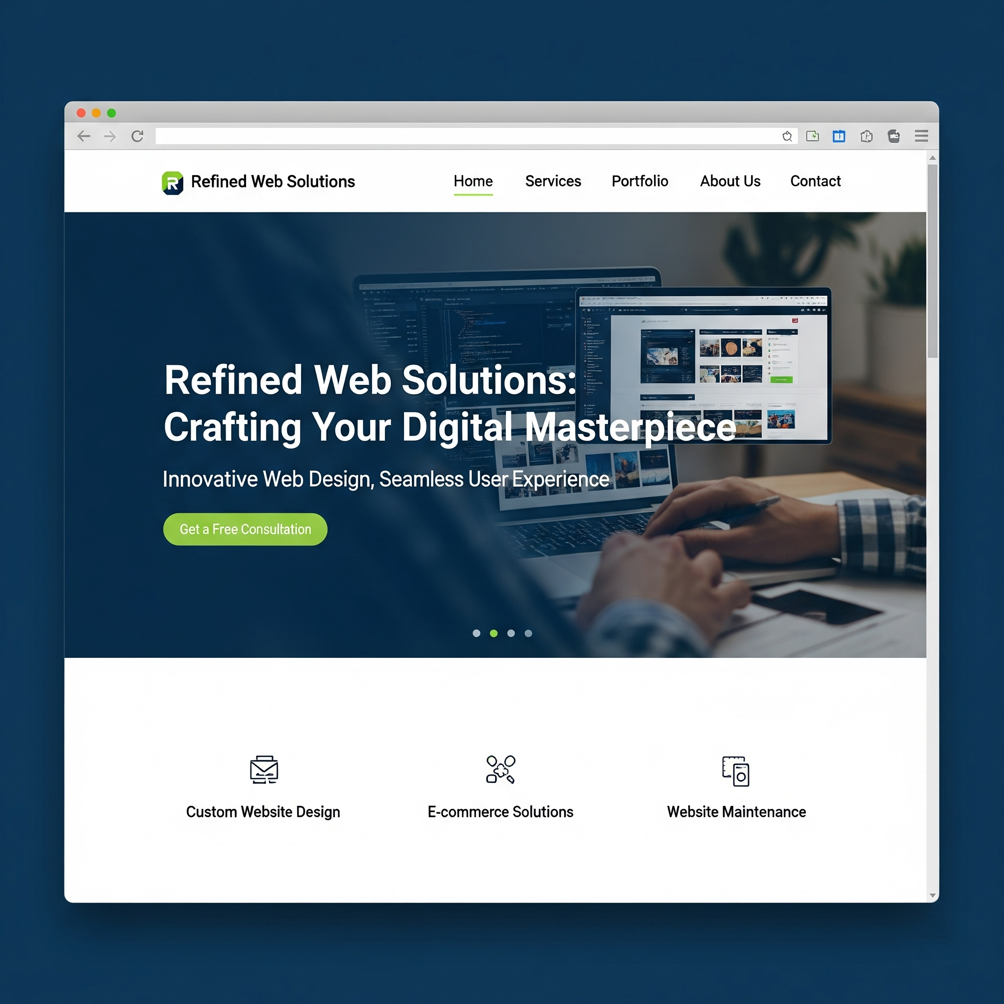 Refined Web Solutions Professional Website Design Example